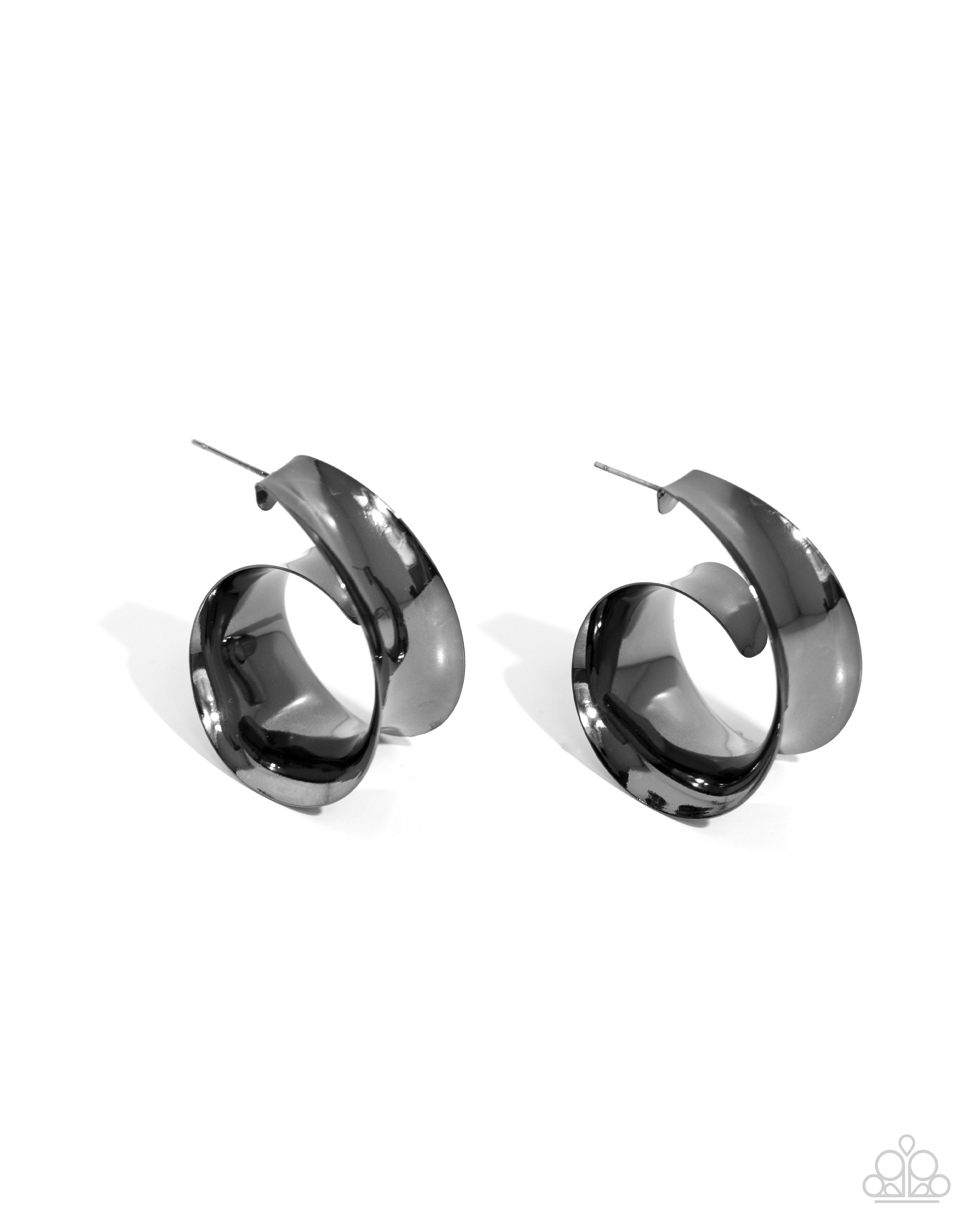 Curly Cadence - Black Hoop Earring