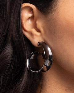 Curly Cadence - Black Hoop Earring