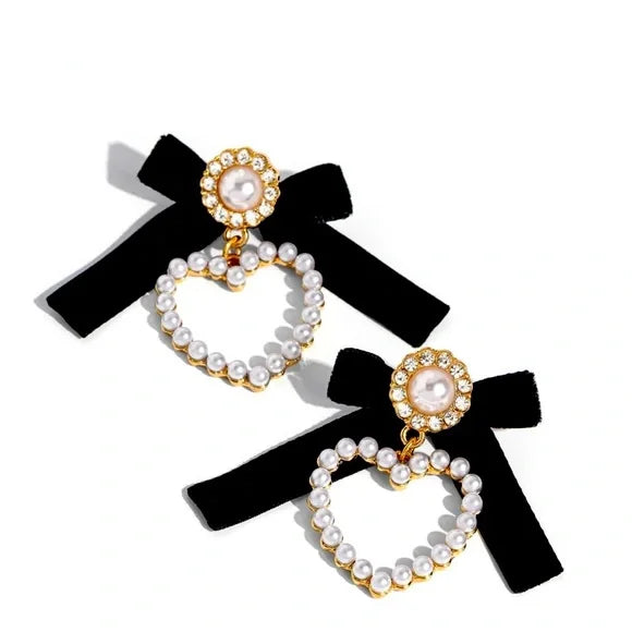 BOW and Then - Black Post Earring