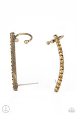 Load image into Gallery viewer, Give Me The SWOOP - Brass Post Earring
