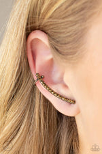 Load image into Gallery viewer, Give Me The SWOOP - Brass Post Earring
